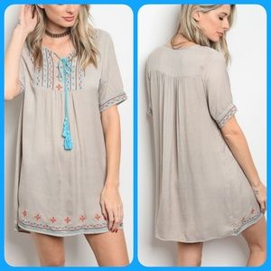 👽 Free spirit Boho Hippie people  EMBROIDERED Dress Tunic Festival